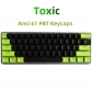 61 Keys Myrtle Starlight Toxic ANSI PBT Doubleshot Backlit Keycaps Set OEM Profile for MX Mechanical Gaming Keyboard GH60 GK61 RK61/ALT61/Annie/poker